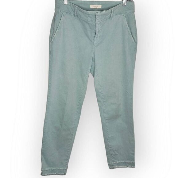 Loft Women's Mid Rise Girlfriend Chino Pants in Sage Green size 6 - Picture 1 of 6
